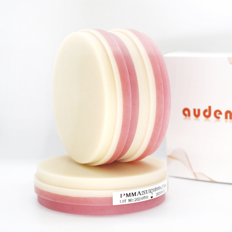Audental 98*10mm-25mm PMMA à couleur claire Blocs Disque Dentistique Matériau de laboratoire Résine Disque CAD CAM Dentiste PMMA