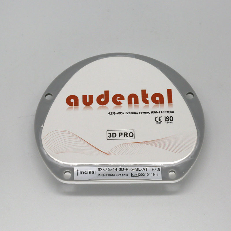 3D Pro Zirconia Dental Blanc CAD CAM Bloc 98/95/92mm Système ouvert CE