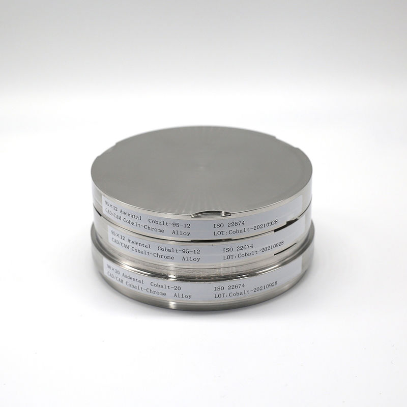 98 mm de diamètre Cobalt en alliage de chrome vide pour le fraisage du matériel du laboratoire dentaire audental