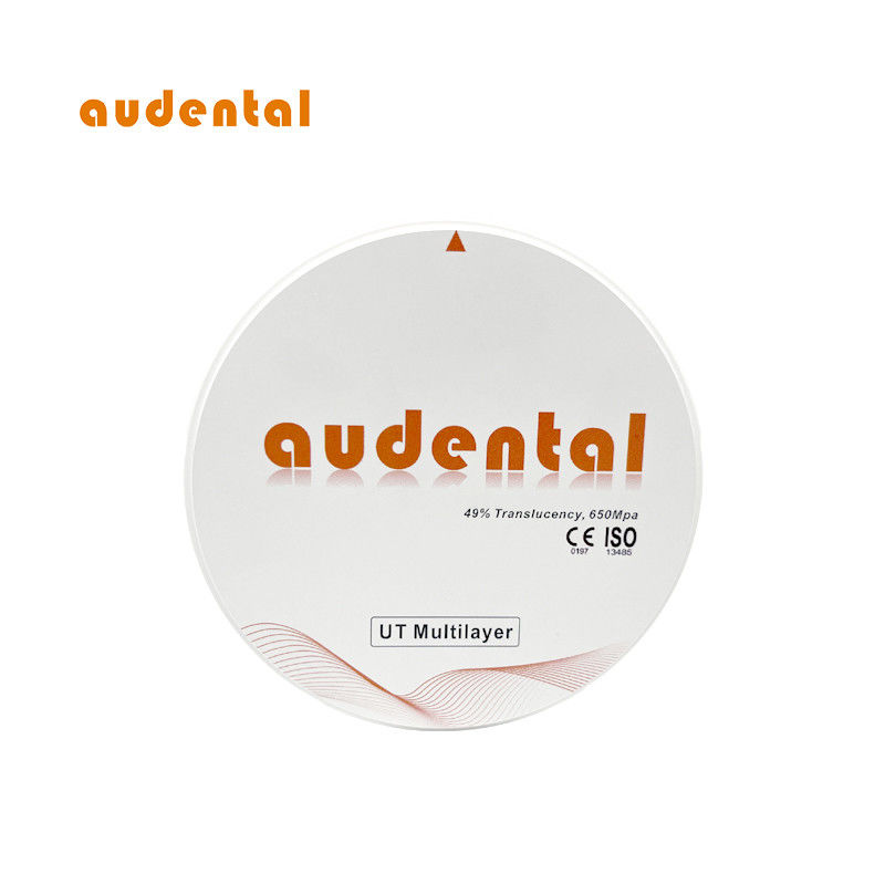 Bloc de zirconium de 680 MPa avec 49% de translucide Surface lisse Vita 16 Couleur