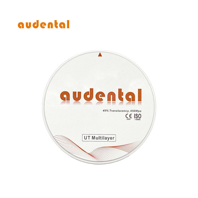 Bloc de zirconium de 680 MPa avec 49% de translucide Surface lisse Vita 16 Couleur
