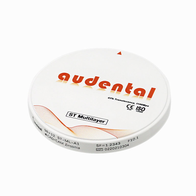Surface lisse Vita 16 Disque rond ST-Plus Bloc de zirconium multicouche 900Mpa Résistance à la flexion 46% Translucide