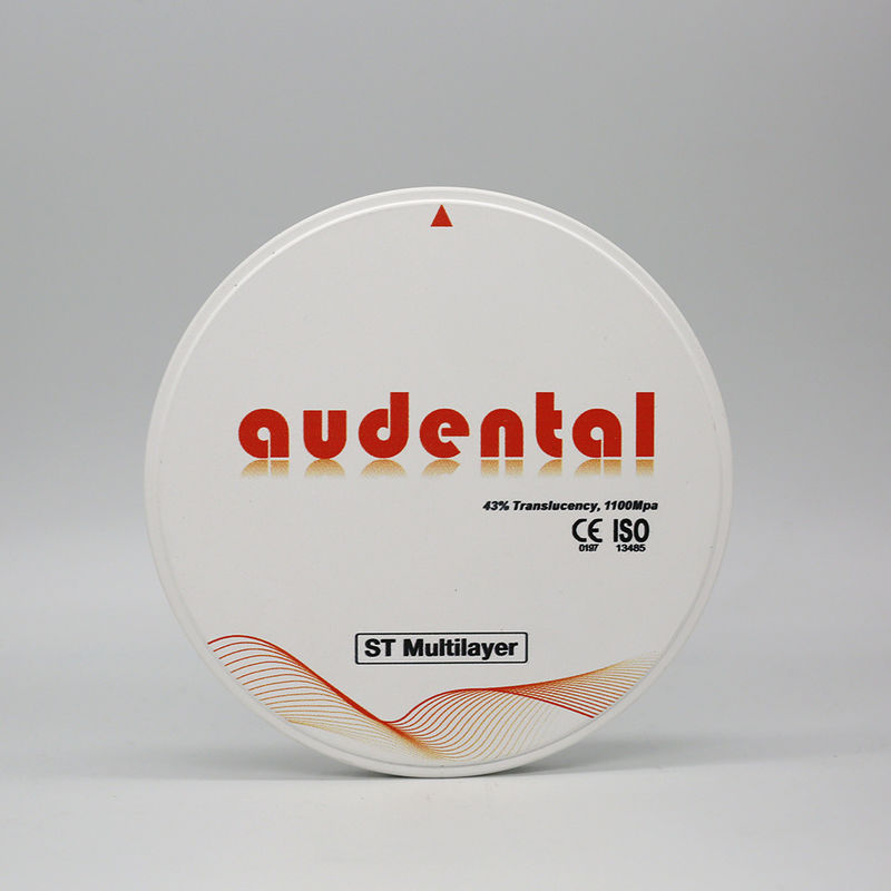 46% Translucide ST-Plus Multicouche Zirconia Disque rond Bloc lisse Vita 16 Nuance pour les restaurations dentaires