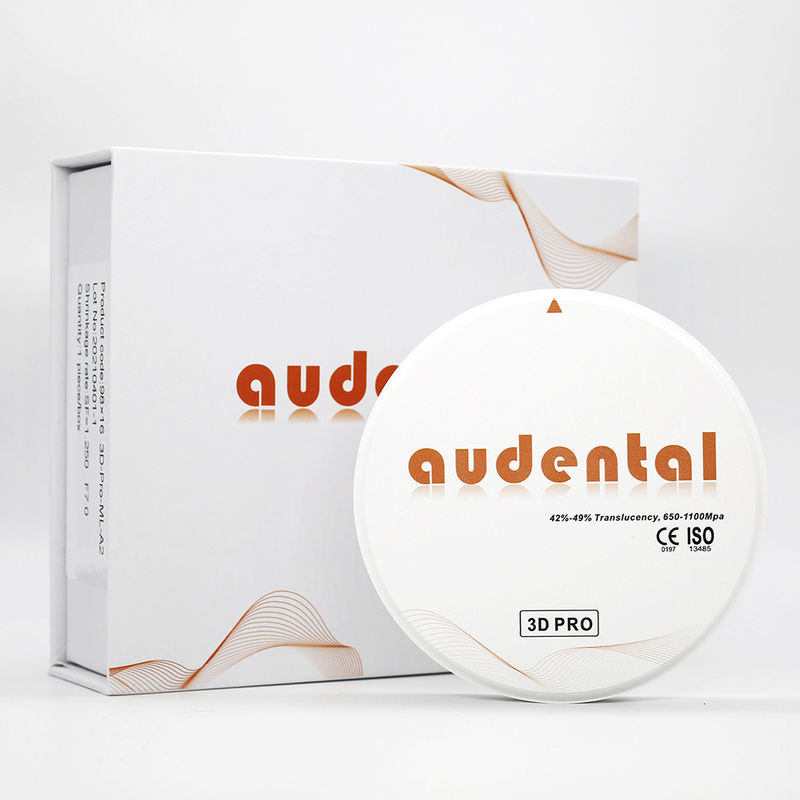 3d Pro CAD CAM Dental Blank Dental Zirconia Disque 98/95/92mm Audental Ce Certificat ISO Norme