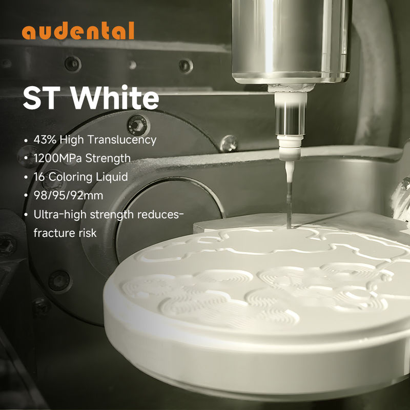 16 Fluides de coloration Zirconia Bloc dentaire Translucide multicouche avec résistance à 1200 MPa