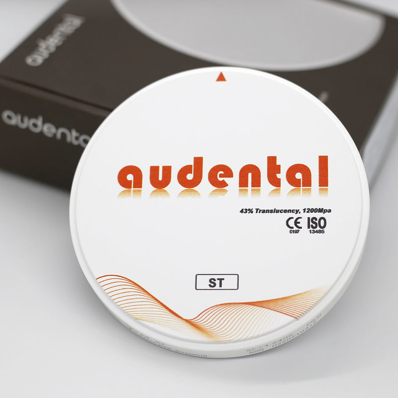 ST Bloc de zirconium dentaire blanc avec une résistance élevée de 1200 MPa et une translucide de 43% OEM/ODM