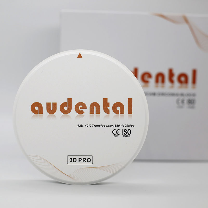 Audental 3d Pro Zirconia Bloc 1200Mpa 98mm Système CAD CAM Matériaux de laboratoire dentaire 10-30mm pour la couronne intérieure
