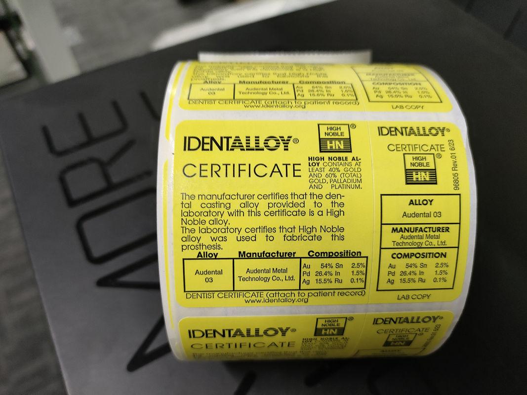 Audental 03 Au54% Alliage céramique dentaire de haute noblesse Blanc Pour Pour la fabrication de restaurations de porcelaine