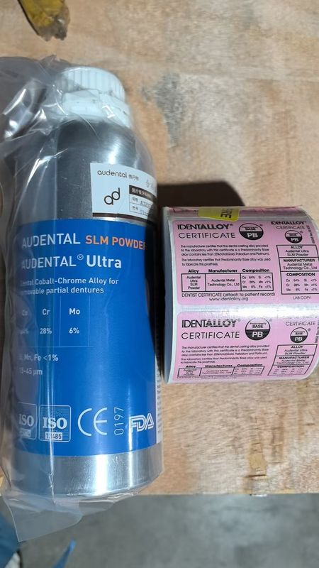 Audental Ultra SLM poudre/CoCrMo/CE,FDA,IdentAlloy/impression en métal 3D dentaire