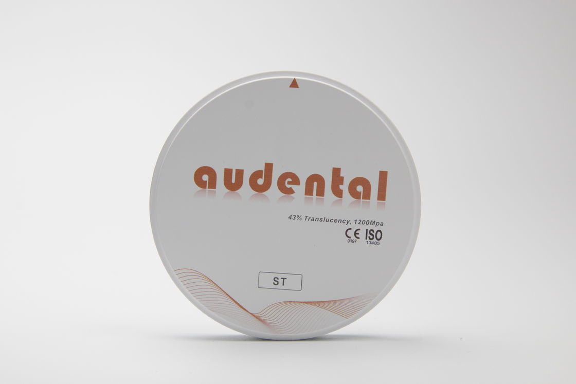 Audental ST Blocs de zirconium pour les restaurations dentaires à pleine voûte Disque blanc vide Fraisage du matériel de laboratoire CAD/CAM D forme 95 mm