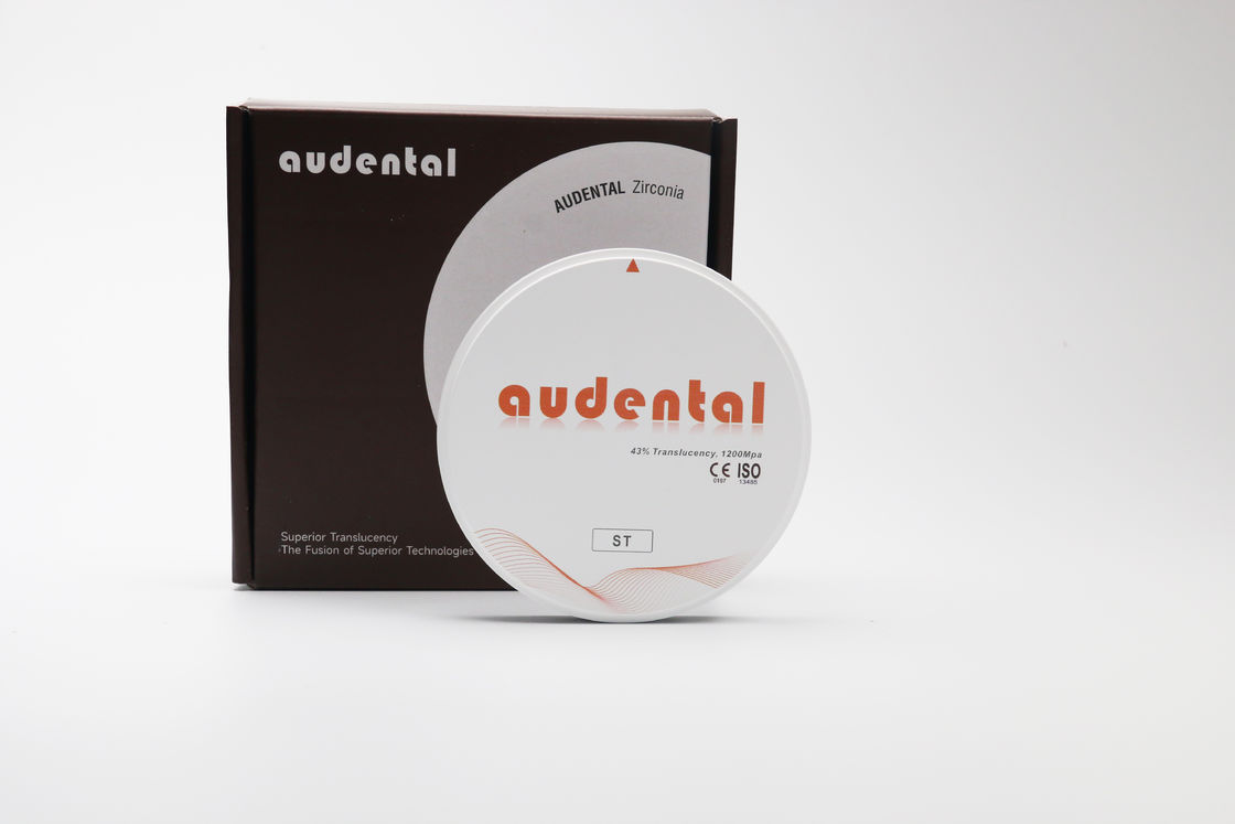 Audental ST Blocs de zirconium pour les restaurations dentaires à pleine voûte Disque blanc vide Fraisage du matériel de laboratoire CAD/CAM D forme 95 mm