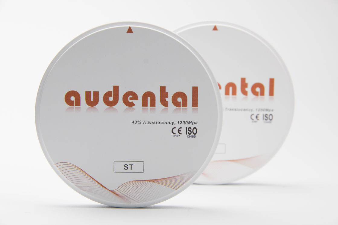 Audental ST Blocs de zirconium pour les restaurations dentaires à pleine voûte Disque blanc vide Fraisage du matériel de laboratoire CAD/CAM D forme 95 mm