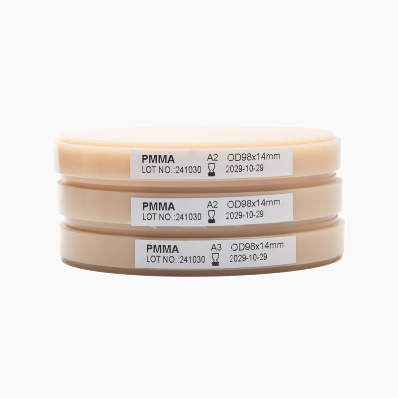 Matériau de fraisage de laboratoire dentaire Bloc de PMMA rose-A2 pour les prothèses dentaires complètes 98 mm/95 mm Taille et forme