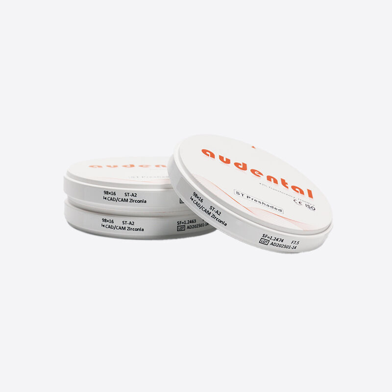Bloc de zirconium pré-ombré fournissant des résultats de couleur uniformes prévisibles sans étapes de coloration ou d'infiltration supplémentaires