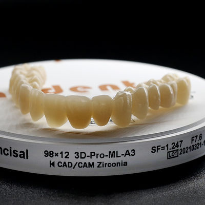 Blocs de zircone 3D Pro Dental CAD CAM Blanks Vita14 Shade ISO
