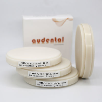 Multi-couche PMMA résine Puck gomme base de prothèse dentaire Blocs dentaires tissus veineux rose Matériaux de laboratoire CADCAM