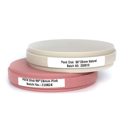 Bloc PEEK jaune rose blanc naturel pour couronnes et ponts temporaires