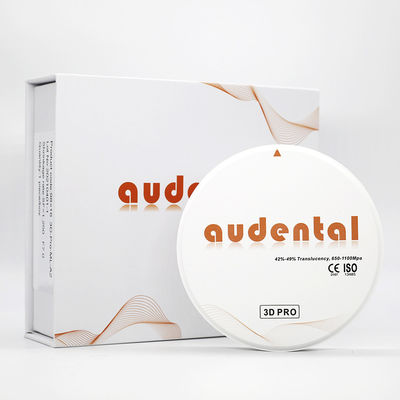 3d Pro CAD CAM Dental Blank Dental Zirconia Disque 98/95/92mm Audental Ce Certificat ISO Norme
