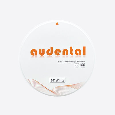 Nuance naturelle Bloc de zirconium 1200Mpa Résistance 43% Translucide Disponible en 16 couleurs