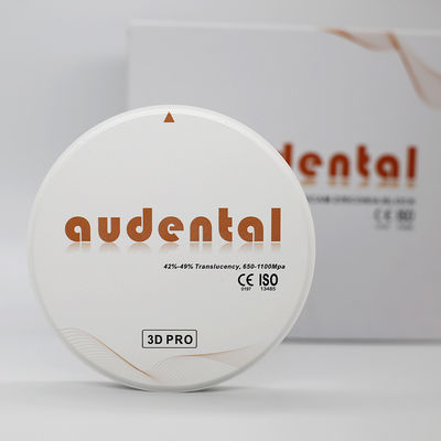 Audental 3d Pro Zirconia Bloc 1200Mpa 98mm Système CAD CAM Matériaux de laboratoire dentaire 10-30mm pour la couronne intérieure